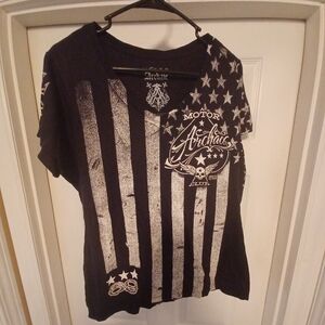Archaic Black and White Flag Graphic Tee
